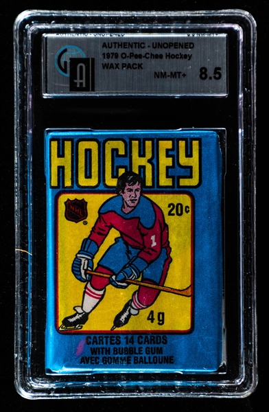 1979-80 O-Pee-Chee Hockey Unopened Wax Pack - GAI Certified NM-MT+ 8.5 - Wayne Gretzky Rookie Card Year