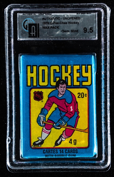 1979-80 O-Pee-Chee Hockey Unopened Wax Pack - GAI Certified Gem Mint 9.5 - Wayne Gretzky Rookie Card Year