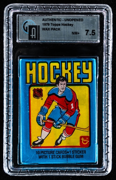 1979-80 Topps Hockey Unopened Wax Pack - GAI Certified NM+ 7.5 - Wayne Gretzky Rookie Card Year
