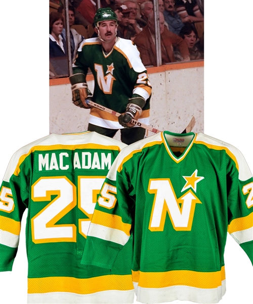 Al MacAdam’s 1981-82 Minnesota North Stars Game-Worn Jersey with MeiGray LOA - Team Repairs!