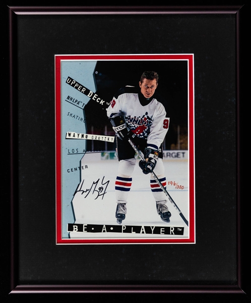 Wayne Gretzky Signed Limited-Edition #196/300 Be A Player Framed Photo Plus Signed Photo with "215 Pts 1979-1999" Annotation with Shawn Chaulk LOA