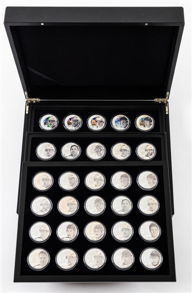 2016-17 Upper Deck Grandeur Complete 20-Frosted Silver Coin Set (#/500), Complete 20-High Relief Silver Coin Set (#/1,000) and Complete 20-Silver Coin Set (#/5,000)
