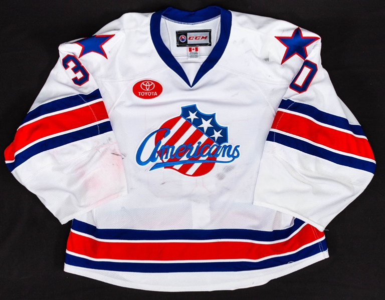 Linus Ullmarks 2017-18 AHL Rochester Americans Game-Worn Jersey 