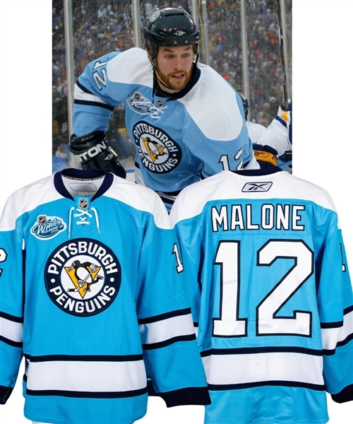 Ryan Malone’s 2008 NHL Winter Classic Pittsburgh Penguins Game-Worn Second Period Jersey with LOA 