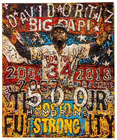 David Ortiz "Big Papi" Boston Red Sox Limited-Edition Enhanced Print on Canvas (29/34) by Renowned Artist Giovani Decunto - Signed by Ortiz and Decunto (40" x 48")