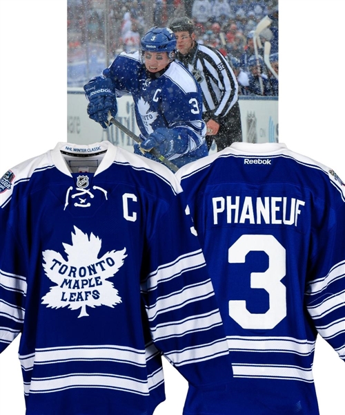 Dion Phaneuf’s 2014 NHL Winter Classic Toronto Maple Leafs Game-Worn First Period Captain’s Jersey with LOA