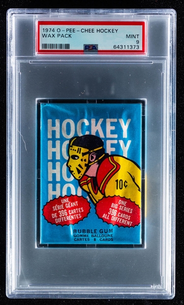 1974-75 O-Pee-Chee Hockey Unopened Wax Pack - Graded PSA Mint 9 - Highest Graded!