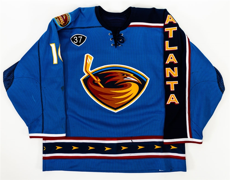 Serge Aubin’s 2003-04 Atlanta Thrashers Game-Worn Third Jersey with LOA - 5th Season and Dan Snyder Memorial Patches!