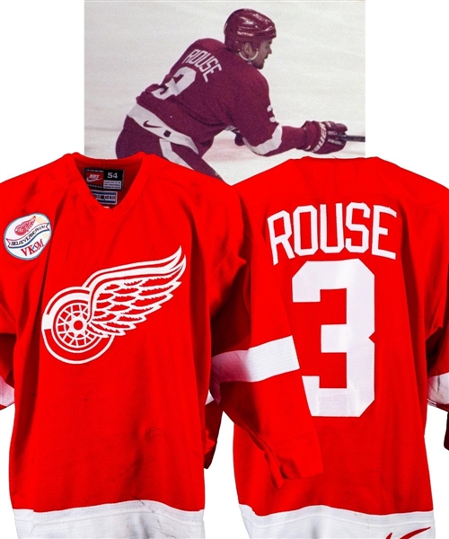 Bob Rouse’s 1997-98 Detroit Red Wings Game-Worn Jersey with Team COA - VK&SM Patch! - Stanley Cup Championship Season! - Team Repairs!