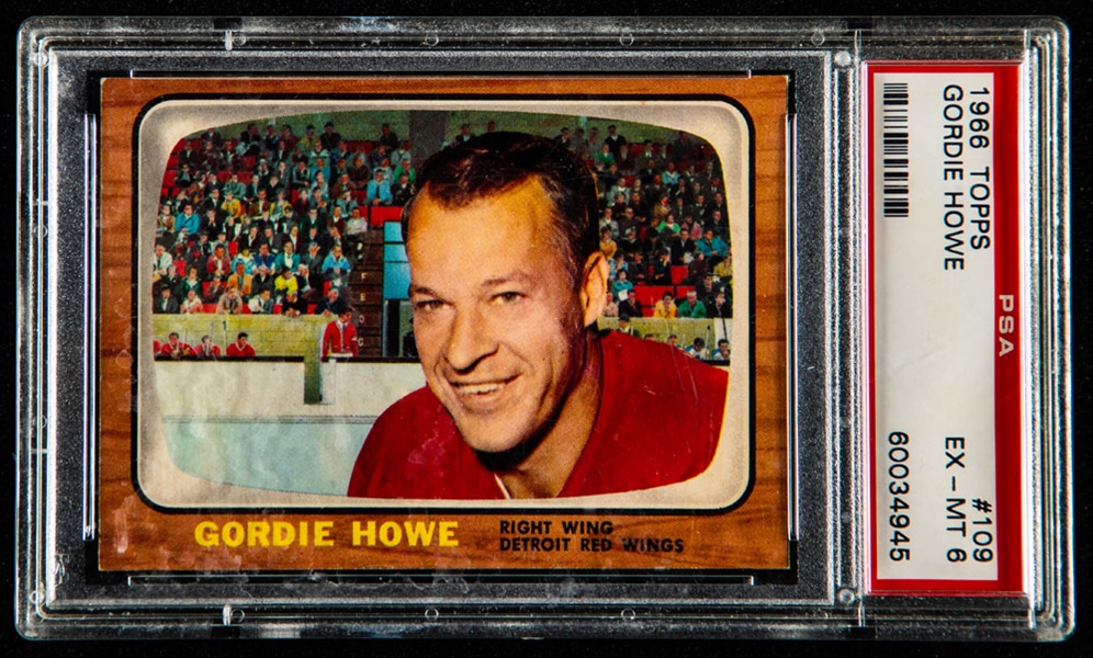 1966-67 Topps Hockey Card #109 HOFer Gordie Howe - Graded PSA 6