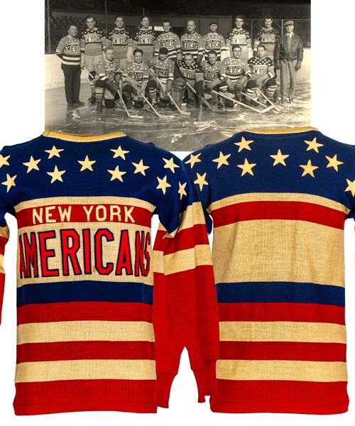 New York Americans Early-to-Mid-1930s Game Jersey