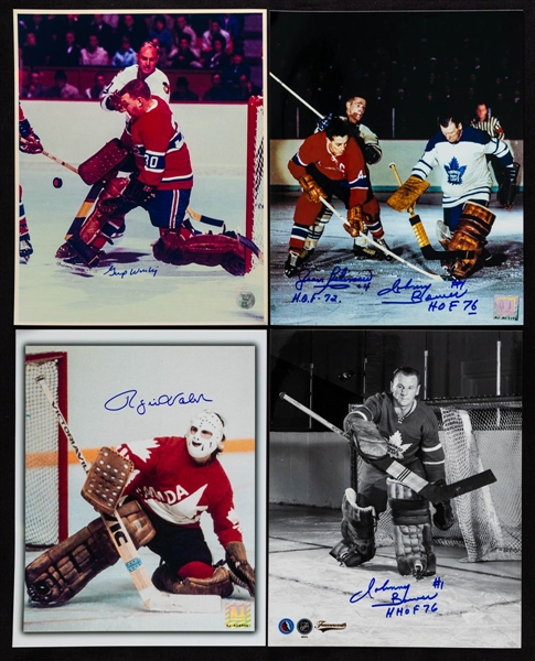 Hockey Goalies Signed Photos (55+) Including Johnny Bower, Grant Fuhr, Gump Worsley, Billy Smith, Rogatien Vachon, Bernie Parent and Others