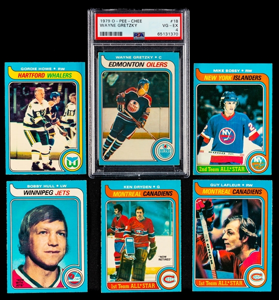 1979-80 O-Pee-Chee Hockey Near Complete Set (389/396) Including #18 HOFer Wayne Gretzky Rookie Card (Graded PSA 4)