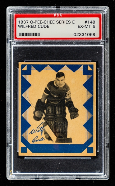 1937-38 O-Pee-Chee Series "E" (V304E) Hockey Card #149 Wilf Cude - Graded PSA 6