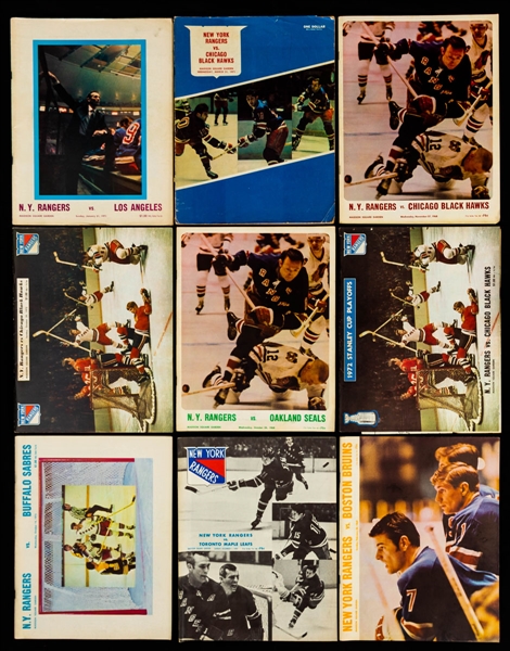 New York Rangers 1960s/70s Program (16), Snapshot Photo (58) and Puck (5) Collection of 79 - Allen Abel Collection 