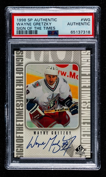 1998-99 Upper Deck SP Authentic Sign of the Times Autographed Hockey Card #WG HOFer Wayne Gretzky - Graded PSA Authentic