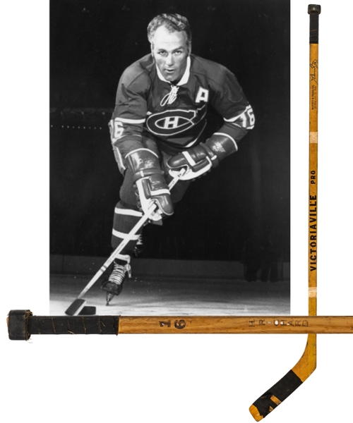 Henri Richards Late-1960s Early-1970s Montreal Canadiens Victoriaville Pro Signed Game-Used Stick