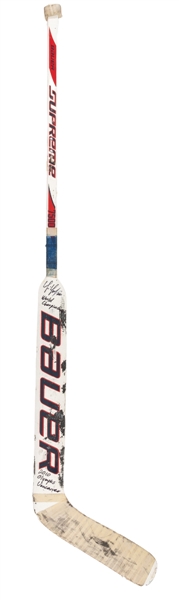 Tim Thomas 2010 Winter Olympics Team USA Signed Bauer Supreme 7500 Practice-Used Stick from His Personal Collection with His Signed LOA - Photo-Matched!