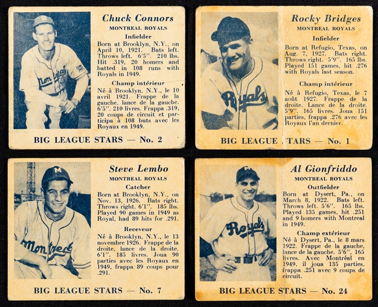 1950 V362 World Wide Gum "Big League Stars" Baseball Card Collection of 23 Including Chuck Connors