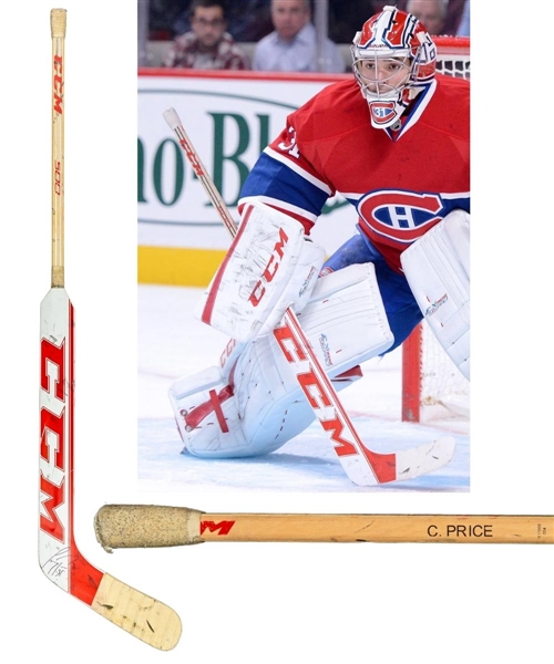 Carey Prices 2012-13 Montreal Canadiens Signed CCM 500 Game-Used Stick - Photo-Matched!