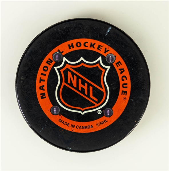 Scarce Mid-1990s FoxTrax Game-Used NHL Puck