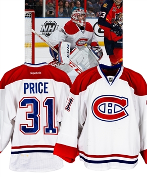 Carey Price’s 2013-14 Montreal Canadiens Game-Worn Jersey with Team LOA - Photo-Matched!