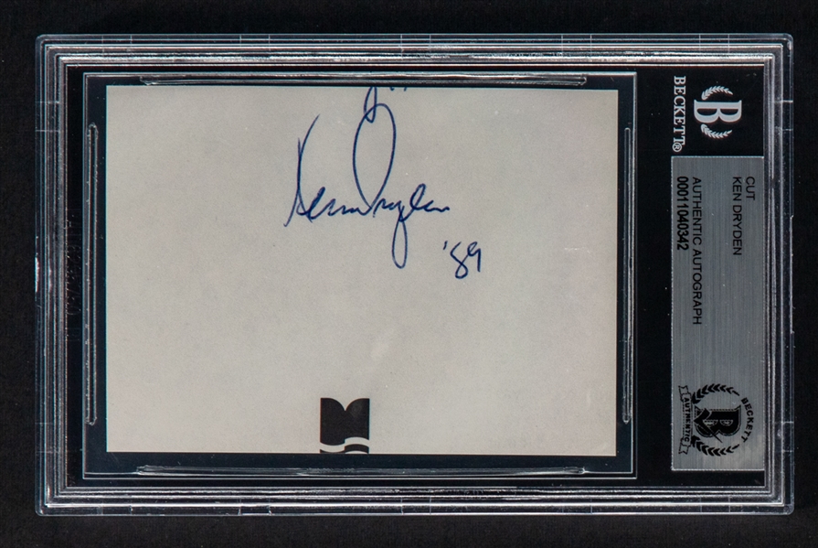 HOFer Ken Dryden Signed Cut - Beckett Certified