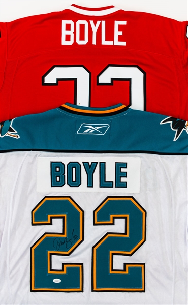 Dan Boyle Signed San Jose Sharks and Team Canada Jerseys (2) - Both JSA Certified