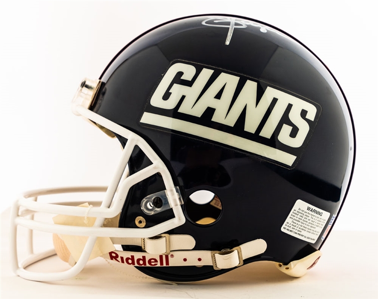 Lawrence Taylor Signed New York Giants Signed Full-Size Riddell Helmet (JSA Certified) Plus 1991 Super Bowl Program and Ticket