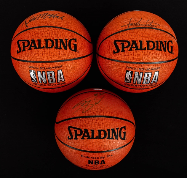Shaquille ONeal, Kevin McHale and Isiah Thomas Signed Basketballs - All JSA Certified