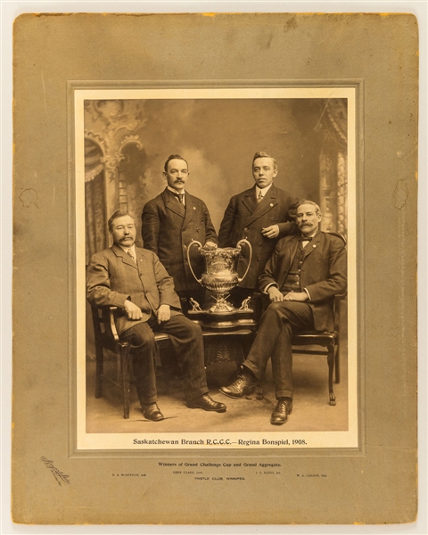 Royal Caledonian Curling Club Saskatchewan Branch 1908 Regina Bonspiel Large Format Cabinet Photo - From the Collection of Mark Rucker (15 ¾” x 20”)