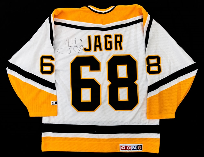 Jaromir Jagr Signed Pittsburgh Penguins Captains Jersey - JSA Authenticated