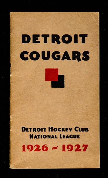Detroit Cougars 1926-27 Yearbook/Media Guide with Photos Including Harry "Hap" Holmes, Frank Frederickson and Frank C. Foyston - Includes 1926-27 NHL Schedule