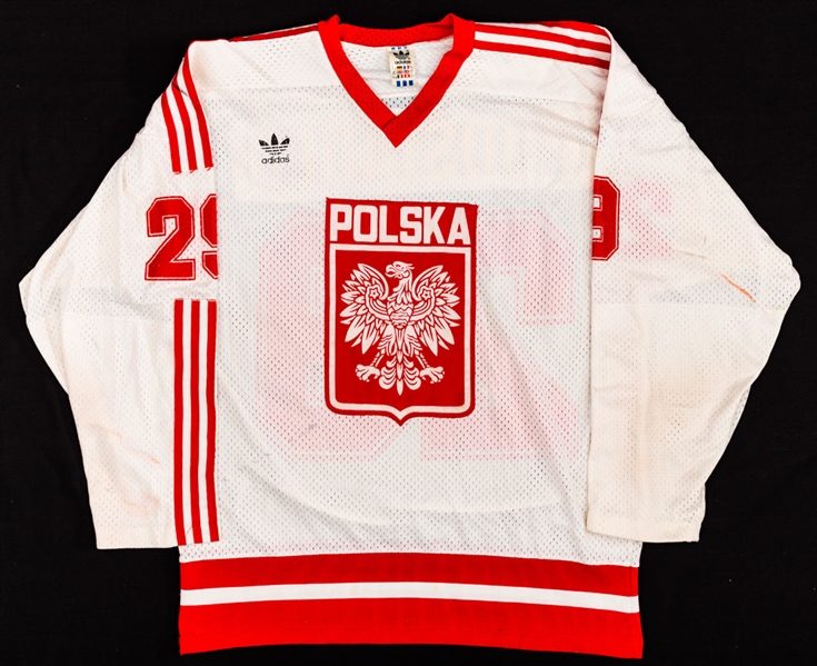 Krzysztof Podsiadlos 1985-87 IIHF World Championships Polish National Team Game-Worn Jersey