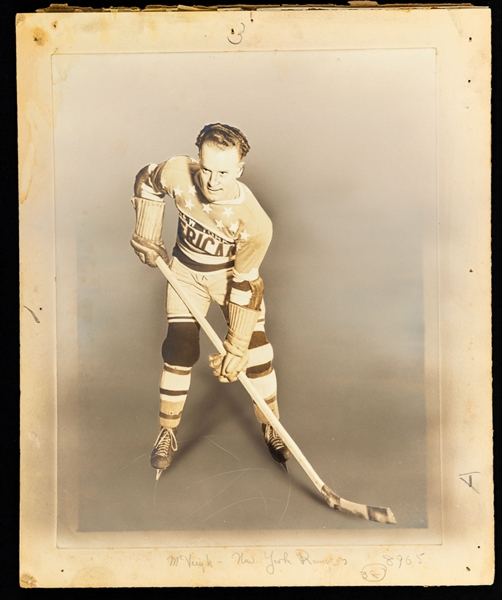 Charles "Rabbit" McVeigh New York Americans 1933-34 World Wide Gum Ice Kings V357 Original Hockey CardsProduction Artwork/Photo