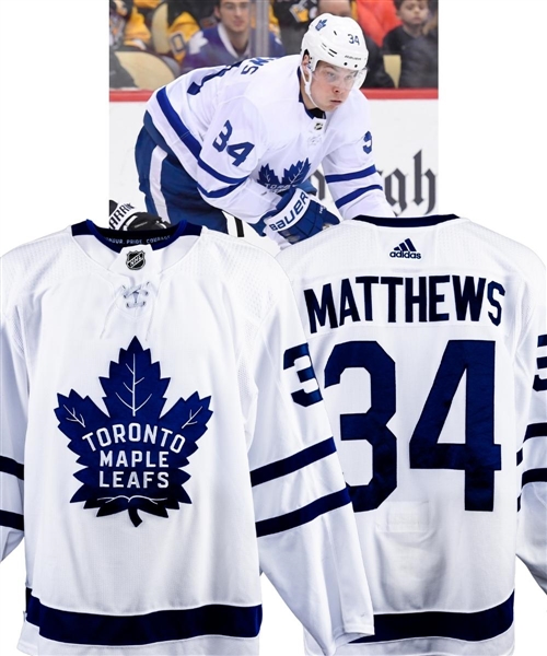 Auston Matthews’ 2017-18 Toronto Maple Leafs Game-Worn Jersey with Team COA - Photo-Matched! 