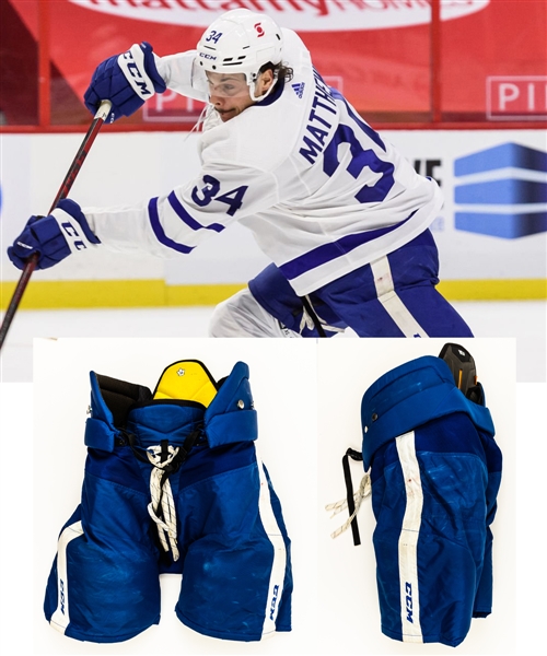 Auston Matthews’ 2020-21 Toronto Maple Leafs CCM Tacks Game-Worn Pants – Fanatics Authenticated! - Maurice “Rocket” Richard Trophy Season! – Photo-Matched!