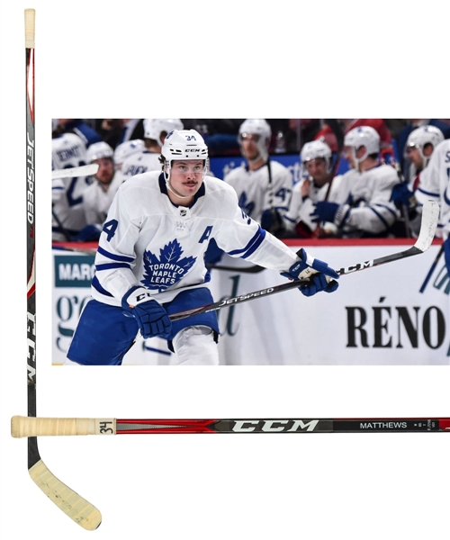 Auston Matthews’ 2019-20 Toronto Maple Leafs CCM JetSpeed FT2 Game-Used Stick with Team LOA