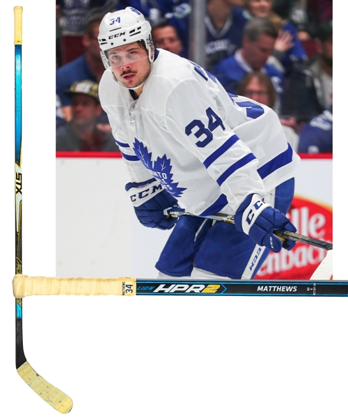 Auston Matthews’ 2019-20 Toronto Maple Leafs STX HPR2 Game-Used Stick with Team LOA – Photo-Matched!