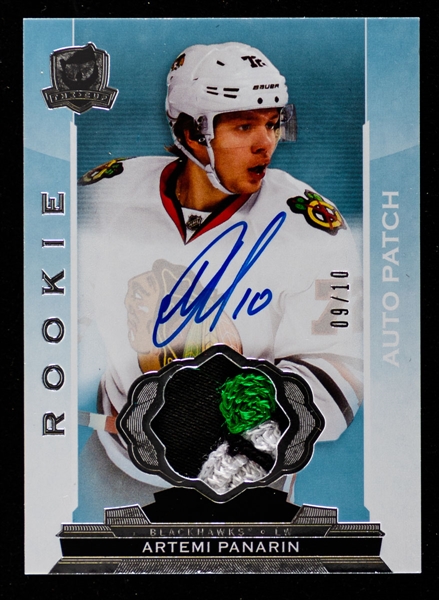 2019-20 Upper Deck The Cup Hockey Card #14T-AP Artemi Panarin Rookie Tribute Autographed Patch (9/10)