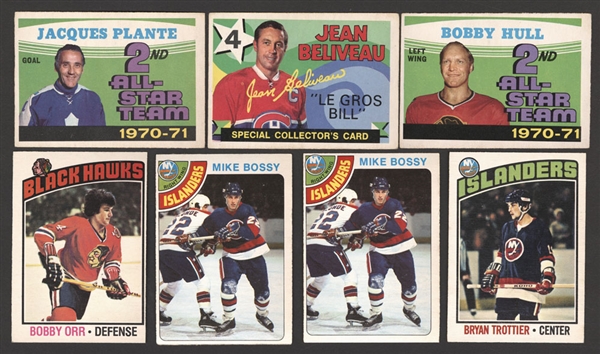 1971-72 to 1978-79 O-Pee-Chee Hockey Cards (4500+) Including 1976-77 OPC #115 Bryan Trottier Rookie Card and 1978-79 OPC #115 Mike Bossy Rookie Cards (2)