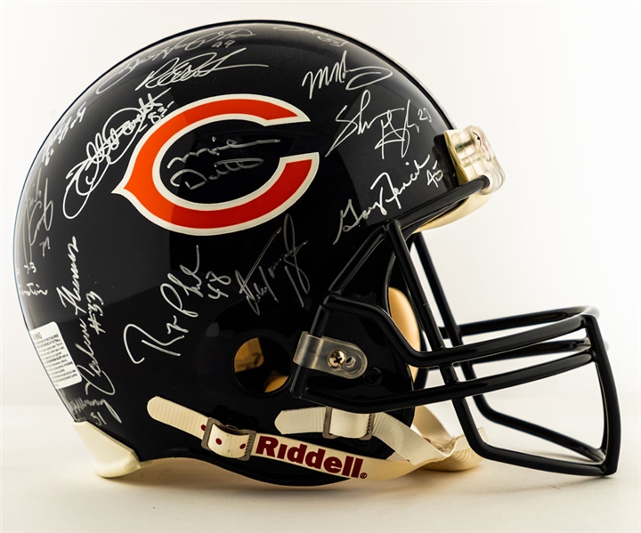 Chicago Bears 1985 Super Bowl Champions Team-Signed Full-Size Riddell Helmet - Schwartz Sports Authenticated