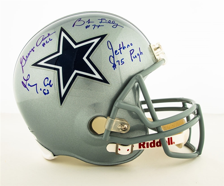 Dallas Cowboys Multi-Signed "Doomsday" Full-Size Riddell Helmet Including Lilly, Cole, Pugh & Andrie - JSA Certified