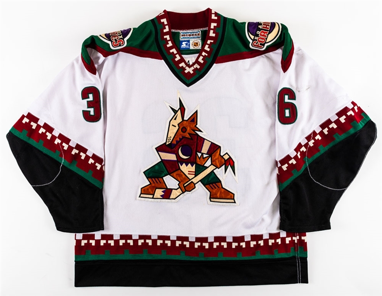Juha Ylonens 1996-97 Phoenix Coyotes Inaugural Season Game-Worn Jersey with Team LOA