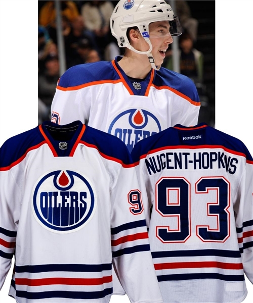 Ryan Nugent-Hopkins 2011-12 Edmonton Oilers Game-Worn Rookie Season Jersey with LOA - Photo-Matched!