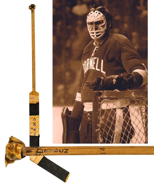Ken Drydens 1966-67 Cornell Big Red Team-Signed Game-Used CCM Goalie Stick