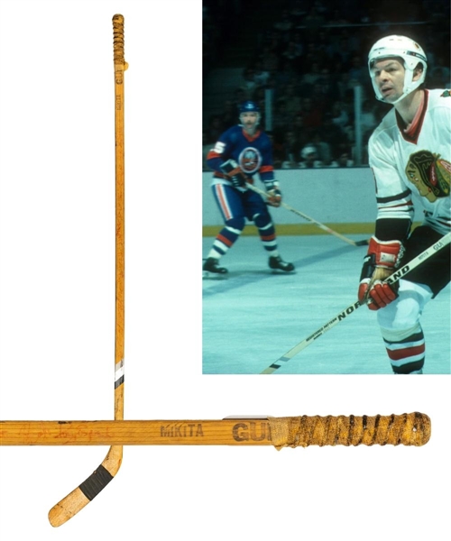 Stan Mikitas 1978-79 Chicago Black Hawks Team-Signed Northland Game-Used Stick