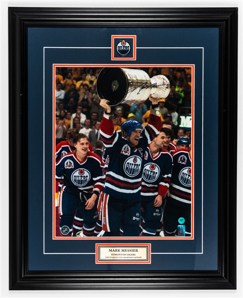 Mark Messier Signed Edmonton Oilers “1990 Stanley Cup” Framed Lithograph with LOA (27” x 31”) Plus Signed 1990 Stanley Cup Framed Photo Display (26” x 32”)