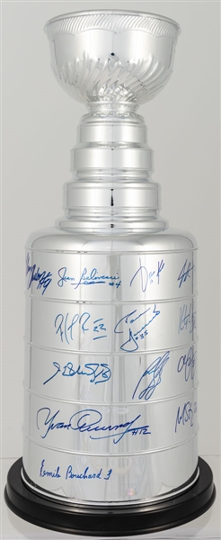 Huge Souvenir Stanley Cup Signed by 16 Stanley Cup Champions, Including Orr, Roy & Messier (25")