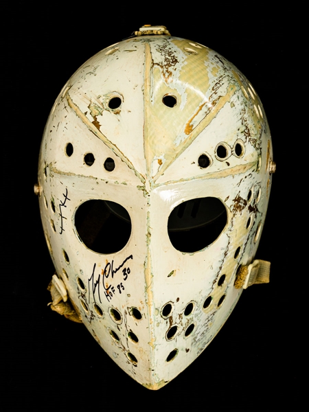 1970s Jacques Plante Futuramic Mask signed by Gerry Cheevers
